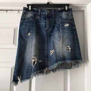 BLANK NYC DISTRESSED DENIM SKIRT